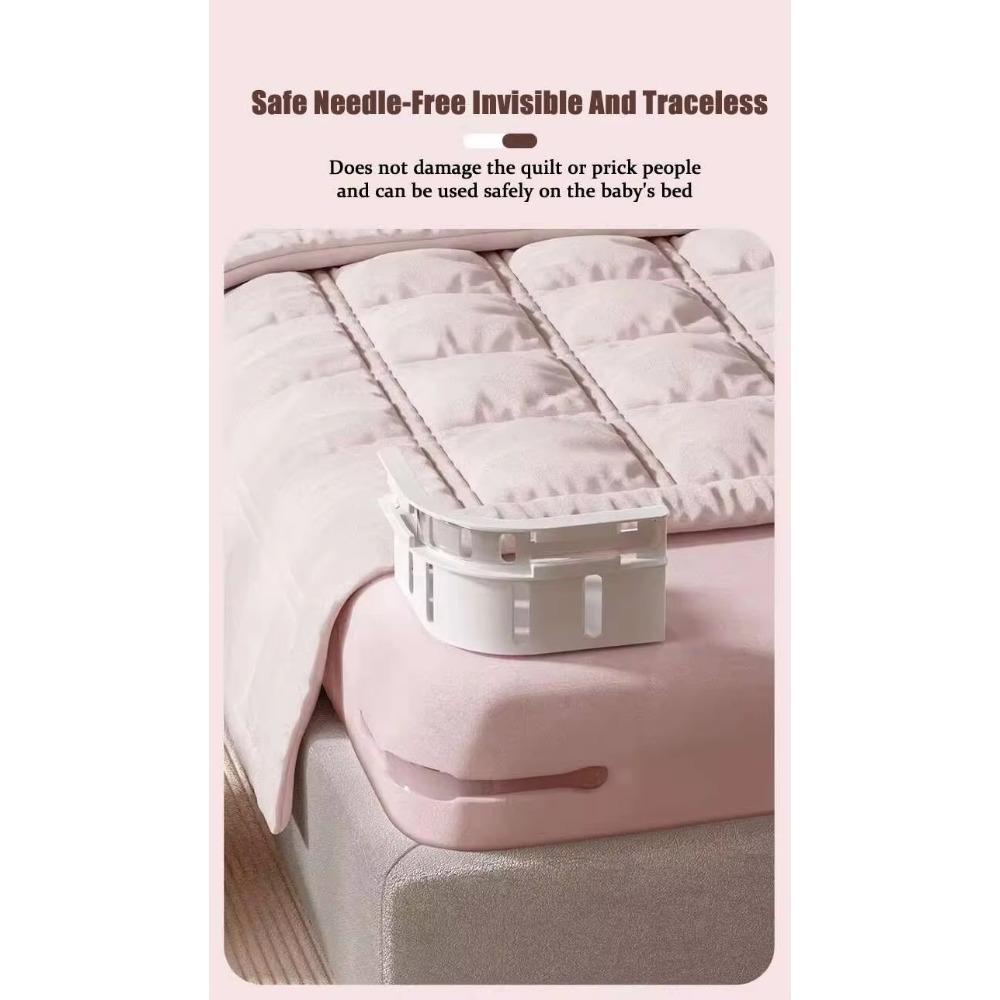 4PCS Neat Sheets Invisible Bed Sheet Holder Clips No Slip NeedleFree Grippers Secure Safe Bedding Anti-Shift Fasteners Home Crib