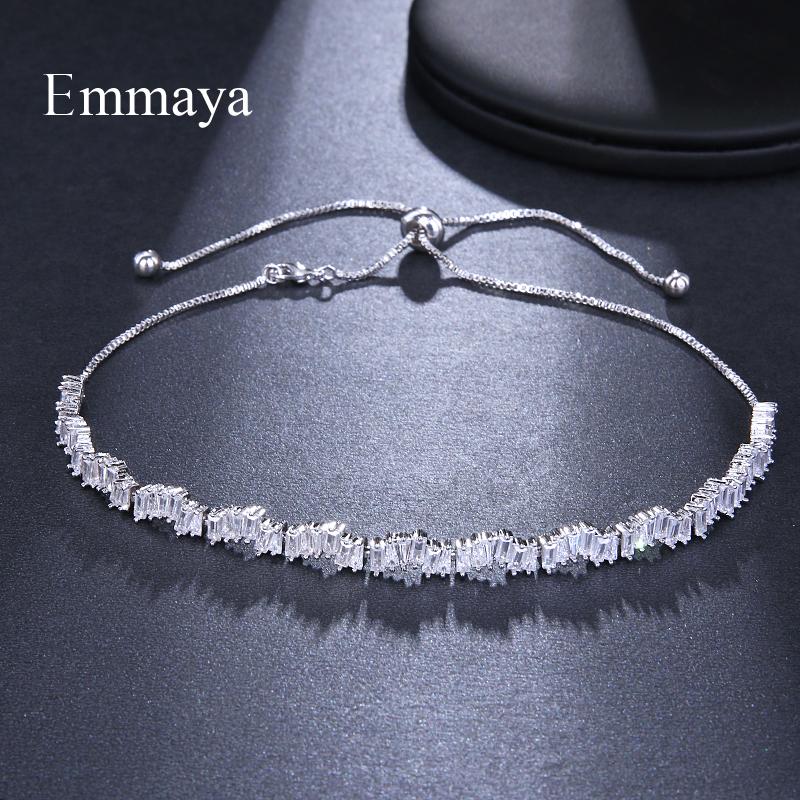 Emmaya Fashion Jewelry Rose Gold Rectangle Zirconia Necklace/Torques For Women Party Gift
