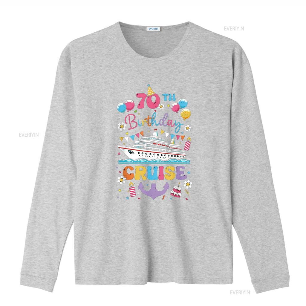 70th Birthday Cruise 70 Years Old Cruising Crew T Shirt vintage Washed Breathable Casual homme Stylish Unisex Stretched