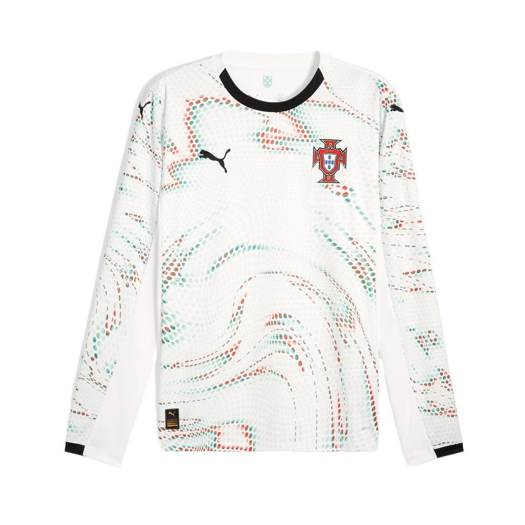 Puma Drycell Portugal 2025 Season Away Breathable Warm Comfortable Skin-Friendly Long Sleeve Football Shirt Men tops White 779210-04