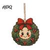 Xmas Wall Hanging Decor Wooden Christmas Santa Claus Ornament Snowman Stocking Tree Wreath Handmade Ornament Decoration 2D Farmhouse Rustic Holiday