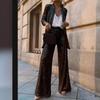2025 Spring New Cross-Border Three-Color Sequin Full Sequined Small Suit High Waist Fashion Casual Straight Pants Two-piece Set Suit