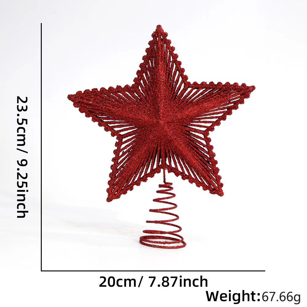 Three-Dimensional Sequined Star Tree Topper - Five-Pointed Christmas Decoration