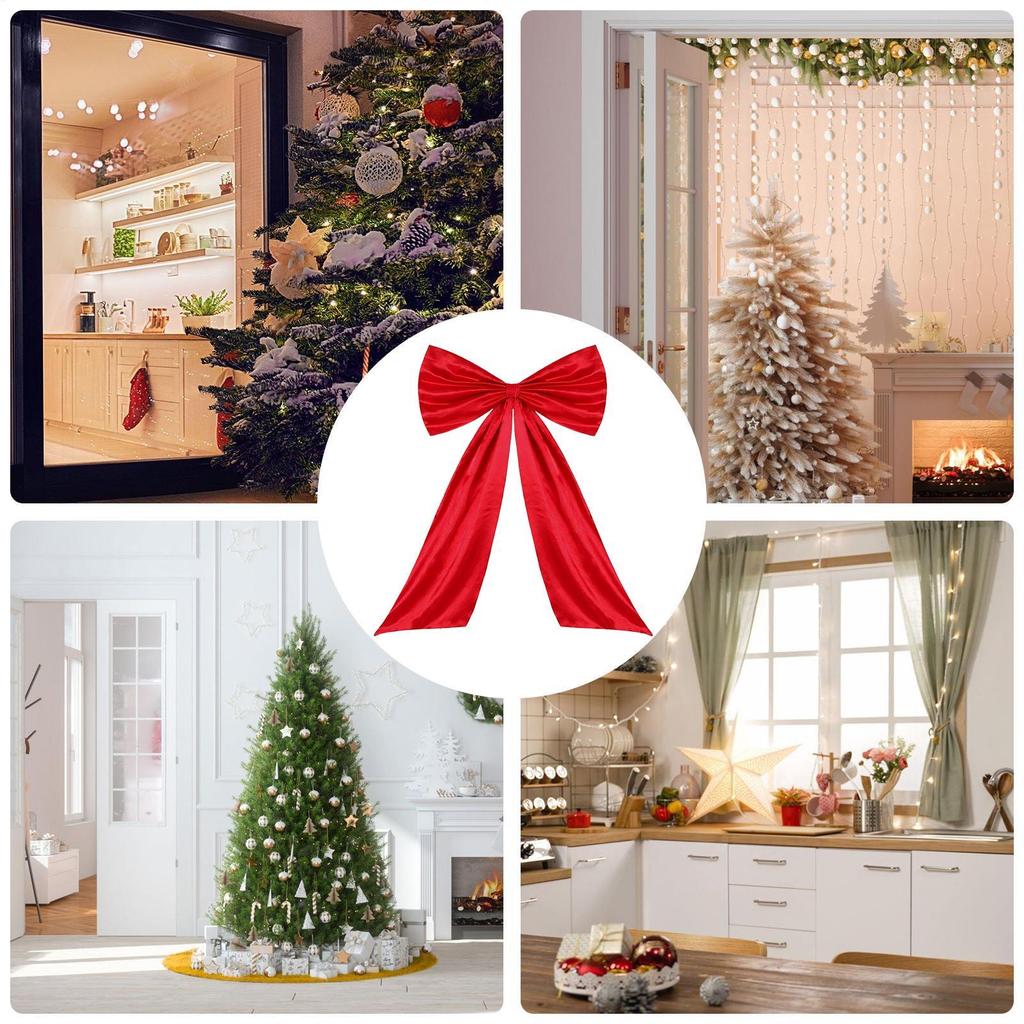 Large Bow with Long Streamers Giant Ribbon Tie for Christmas tree door window wall Decoration birthday party wedding Backdrop