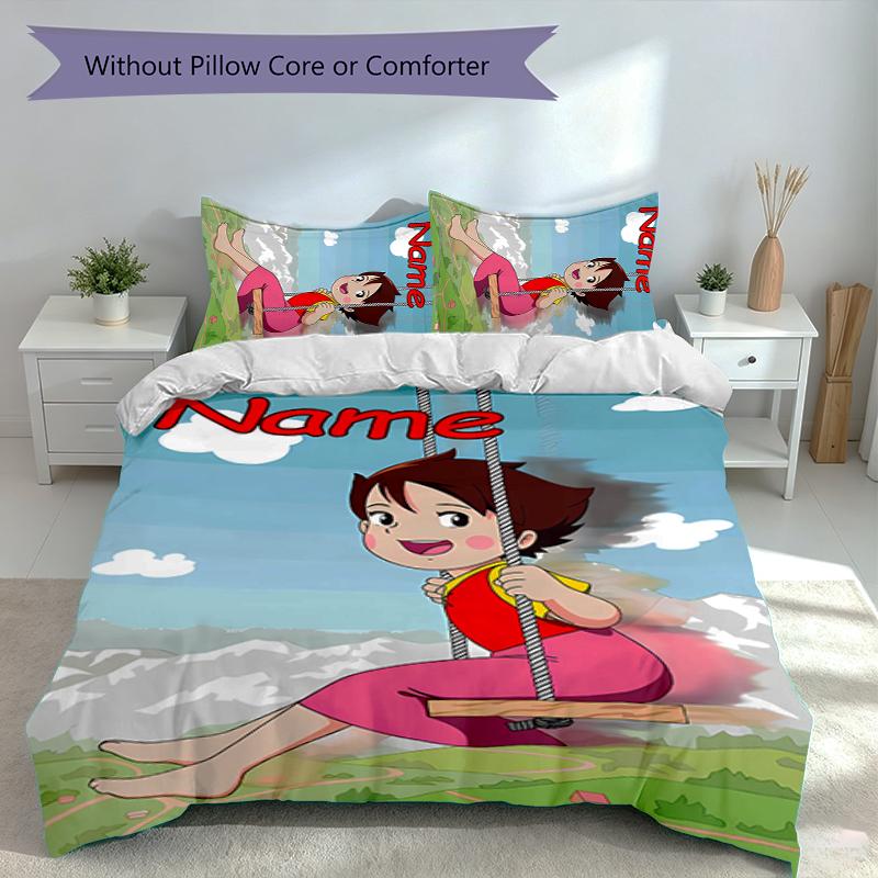 3pcs Custom Name Heidi Set,Includes 1 Duvet Cover and 2 Pillowcases,All-season Bedroom Decor