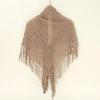 Casual Retro Knitted Shawls Solid Color Versatile Hollow Scarves Breathable Soft Tassels Shawls for Women