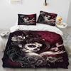 Hor Gothic Weiblich Totenkopf Totes Mädchen Bettwäsche Set 3D Gedruckt Geeignet für Schlafzimmer Weich mit Weichem Stoff Bettbezug Set Mit Kissenbezügen Heimtextilien