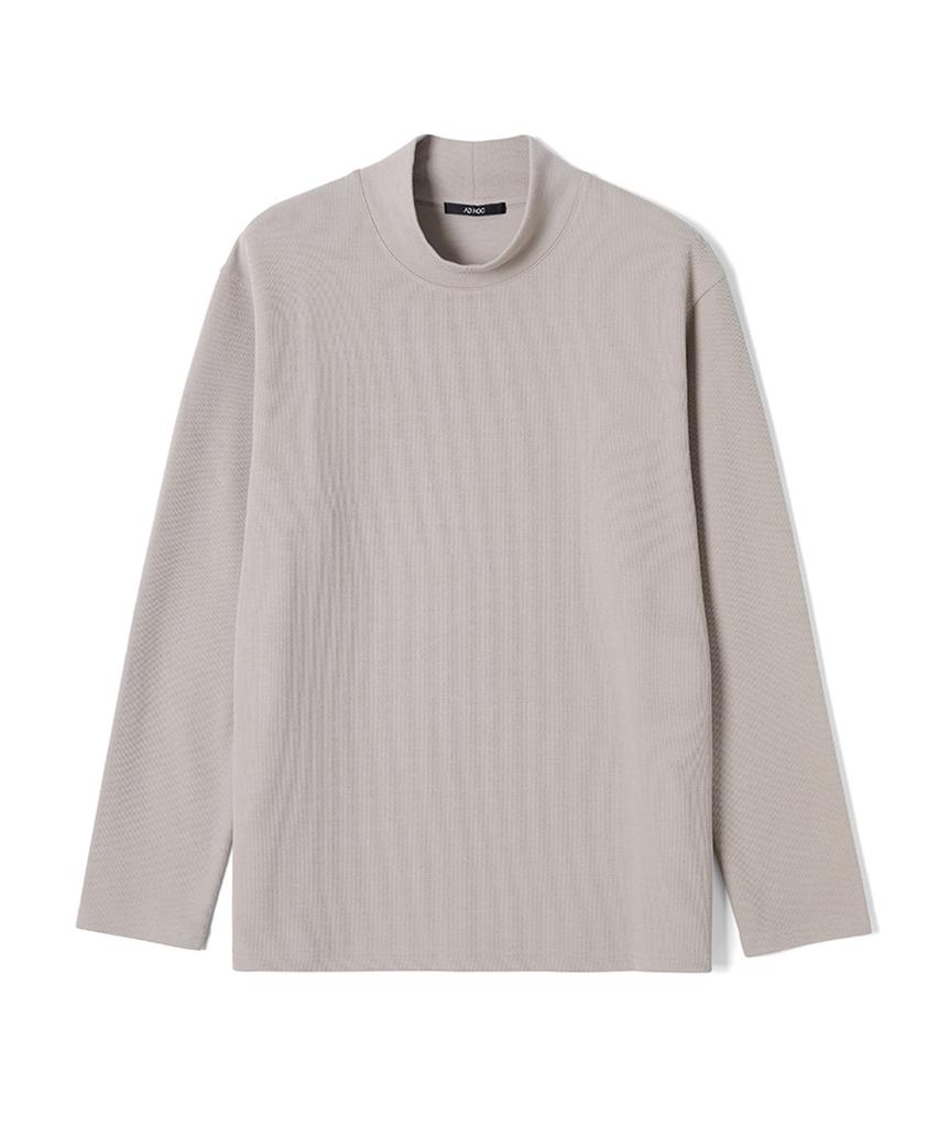 ADHOC Men'S Basic Mock Neck T-Shirt (Beige) (Hb9Lt08)