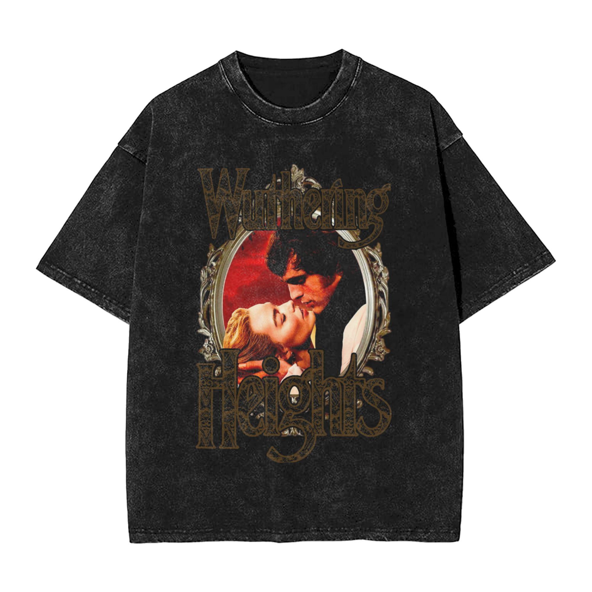 Graphic Printed Wuthering Heights 2026 Movie Washed T Shirt Outfit Harajuku T-Shirt Men Women Tee S разноцветный
