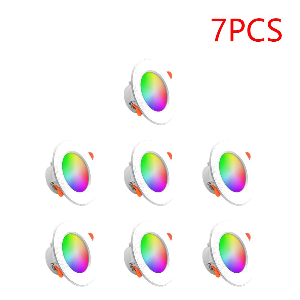 10-1PCS 10W Smart LED Downlight Bluetooth Ceiling Lamp RGB Lamp APP Remote Control Voice Recessed Down Color Changing Light