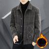 High-end Woolen Coat, Men's Lapel Casual Jacket, Autumn and Winter Business Woolen Top with Fleece and Thickening