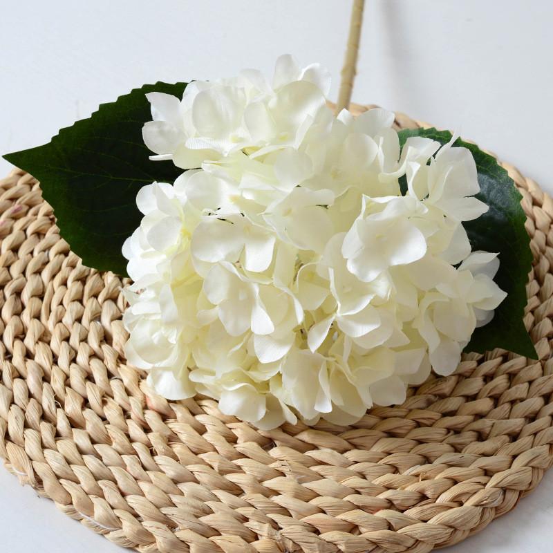 Simulated Hydrangea Single Flower With Leaf Home Wedding Hall Decoration Prop