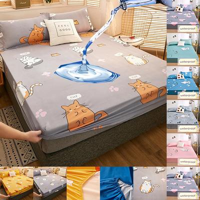 Super Waterproof Bed Mattress Cover Bed Protector Mattress Fitted Sheet Printing Polyester Sheet