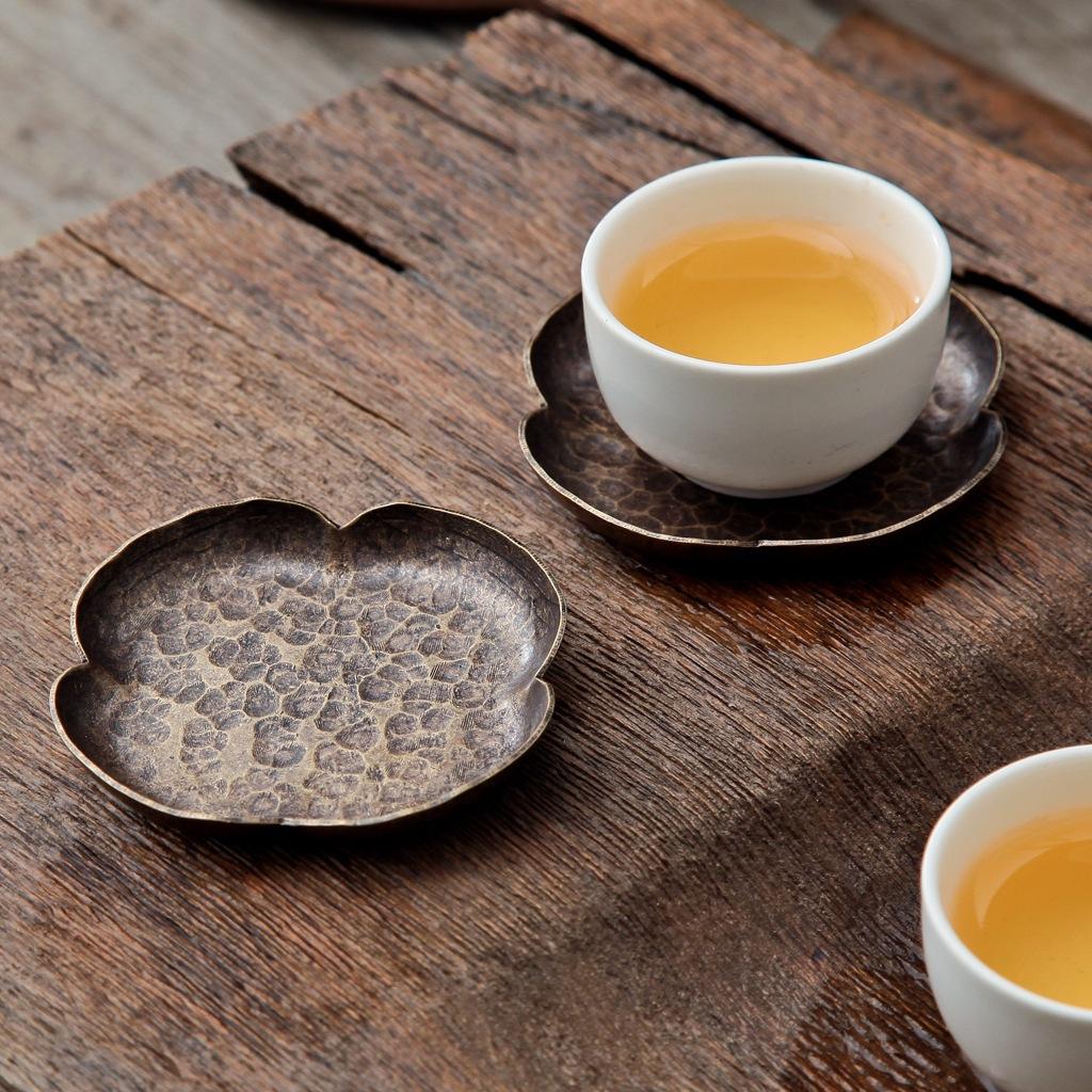 Japanese Style Ancient Copper Coasters Vintage Heat Insulation Cup Pad Drink Cup Coaster for Tea Coffe Milk Kitchen Supplies New