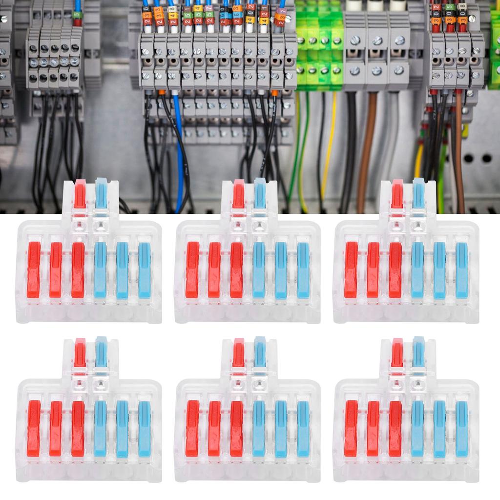10 stücke Elektrische Anschlüsse Draht Block Schnell Splice Terminal Blöcke 2 Inet 6 Outlet LT‑ 623 Transpare
