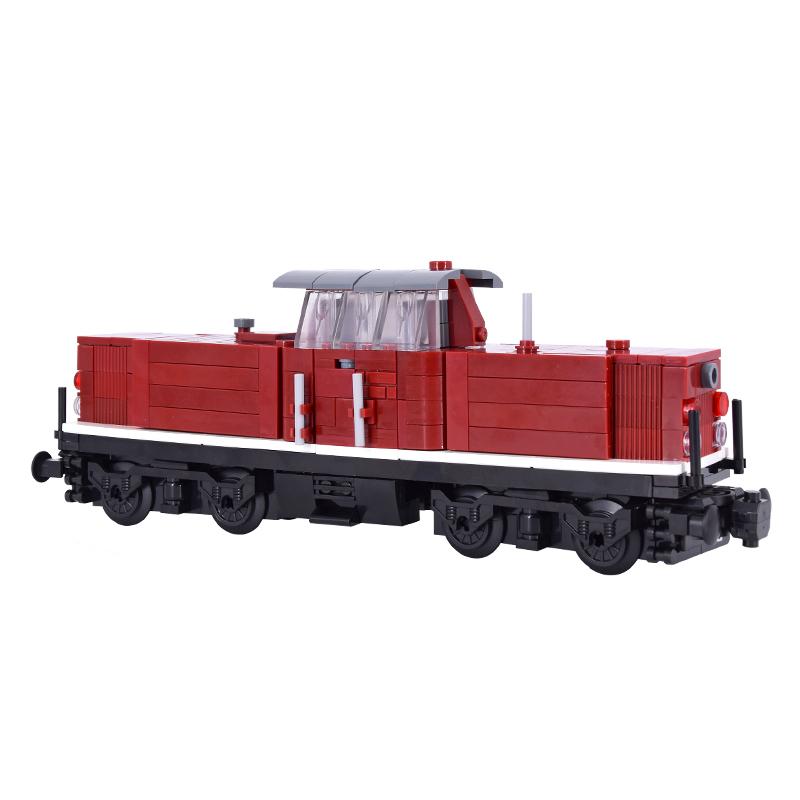 Creative V100 Diesel Locomotive Train Toys Model Rail Building Blocks Bricks DIY Technical Toys