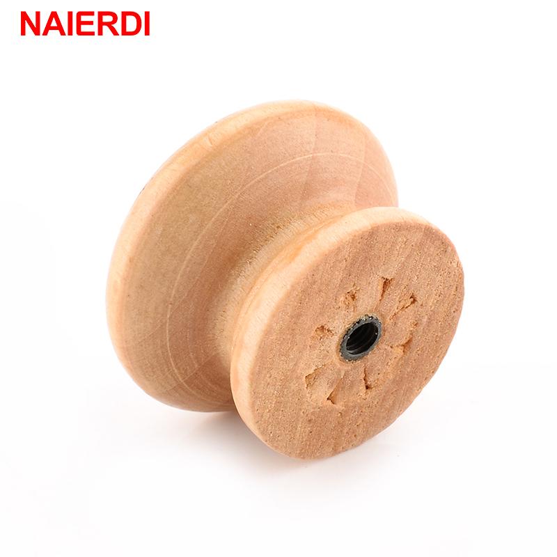 10 pezzi NAIERDI Maniglie 3.6X2.6CM Maniglie per cassetti in legno naturale Maniglie per porte guardaroba Hardware
