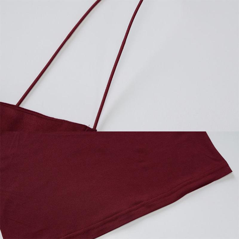 Long Knitted Solid Color Women's Sexy Sling Tube Top Dress Slim Dress Women