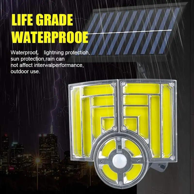 5000LM Solar Light Outdoor 3 Working Mode Motion Sensor Solar Remote Control LED Garden Wall Lamp Outdoor Light IP65 Waterproof