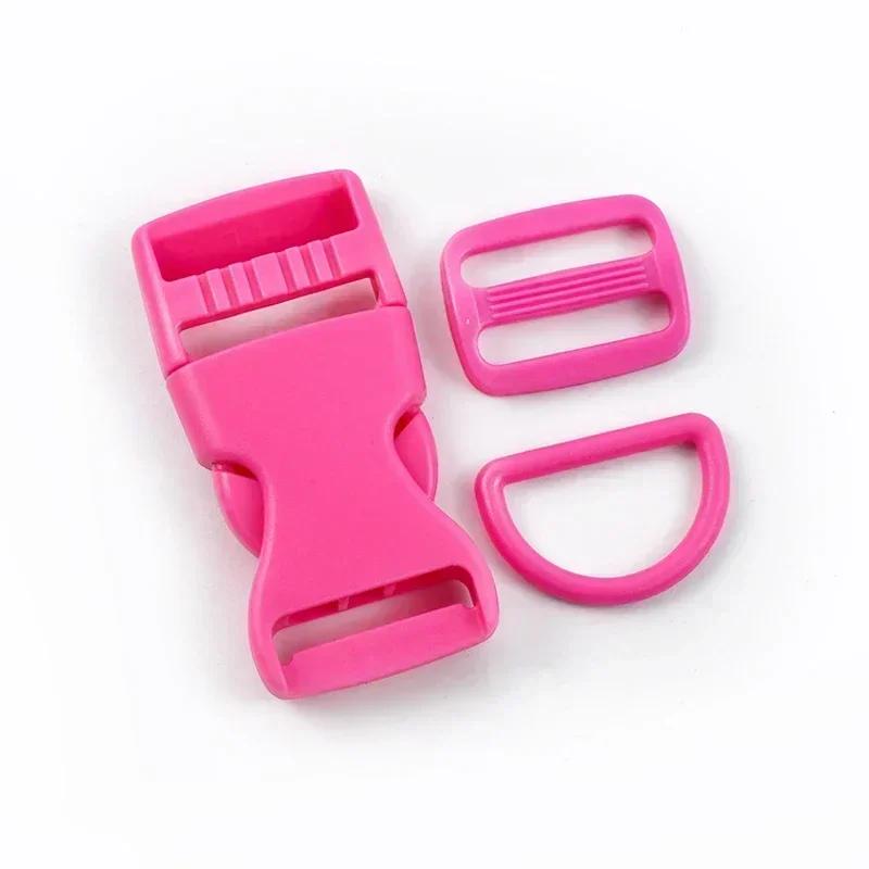 2/5 Sätze 15/20/25mm Kunststoffschnalle für Rucksackgurt Tasche Seitenclip Schnellverschluss Haustierhalsband Gurtband Tri-Glide Schieber Haken