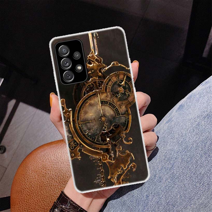 Steampunk Getriebe Mechanische Abdeckung Telefon Fall Für Samsung Galaxy A53 A52 A73 A72 A12 5G A13 A22 A23 A32 A33 a02S A03S A42 A43 A50S