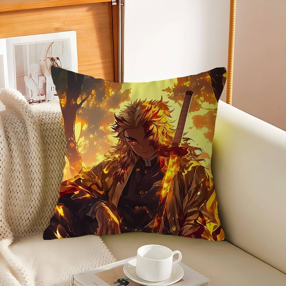 Characters Kyoujurous Rengoku Pillowcase Toon Gift Cushion Cover Bedroom Home Sofa Chair Seat Decor Pillow Case