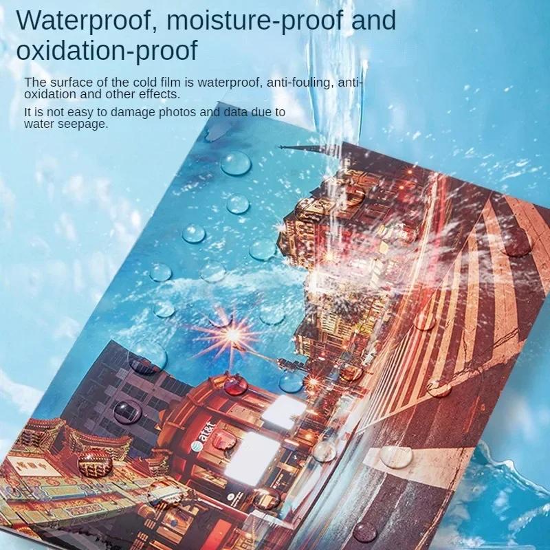 50 Sheets Waterproof Cold Laminating Film Hologram Star Dot Self-adhesive Paper Film DIY Package Card Photo Laminating Film A6