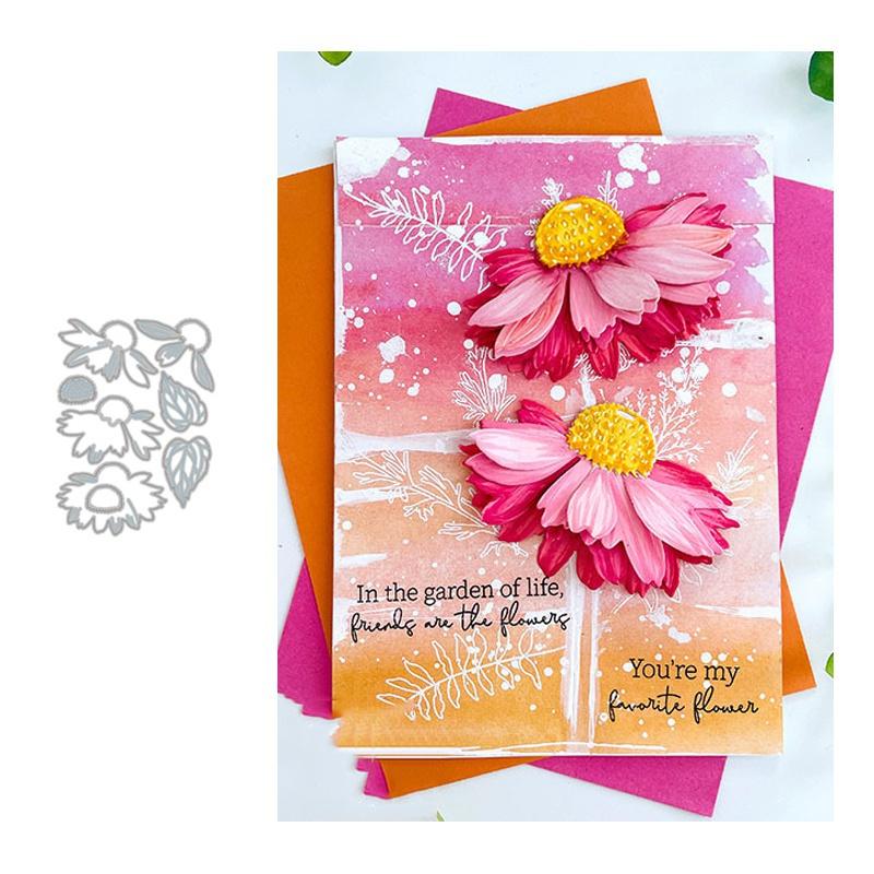 Chrysanthemum Flower Leaf Decoration Metal Die Cutting Dies for DIY Scrapbooking Decorative Cards Embossing Dies Cut