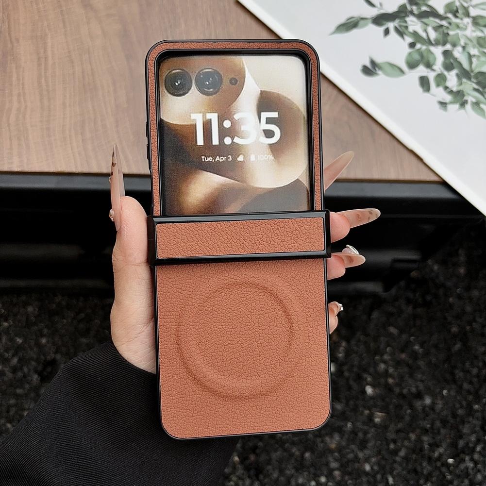 Leather Magnetic Phone Case For Motorola Razr 70 Ultra 70 Moto Razr 60 Ultra 60 50 2026 Slim Hinge Protective Cover