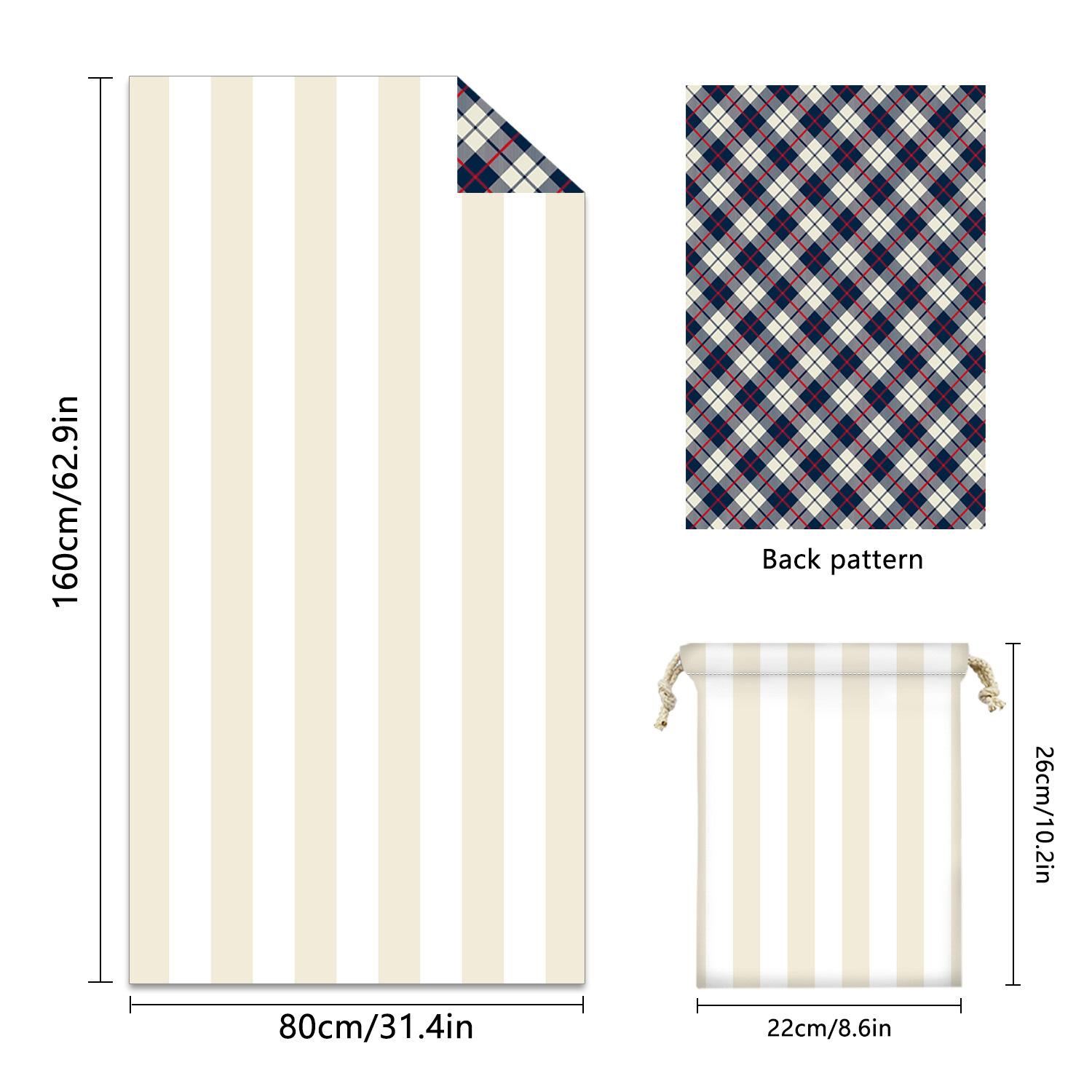 

Двустороннее вельветовое пляжное полотенце Двустороннее спортивное полотенце с принтом Абсорбирующее банное полотенце 80*160cm