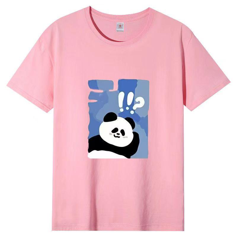 Damer Sommer Populær Kortarmet T-skjorte Bomull Pustende Løs Topp Trykket T-skjorte Casual