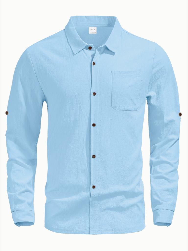 Men's Linen Shirt Short Sleeve Summer Cardigan Casual Button Down Loose Beach Vacation Top