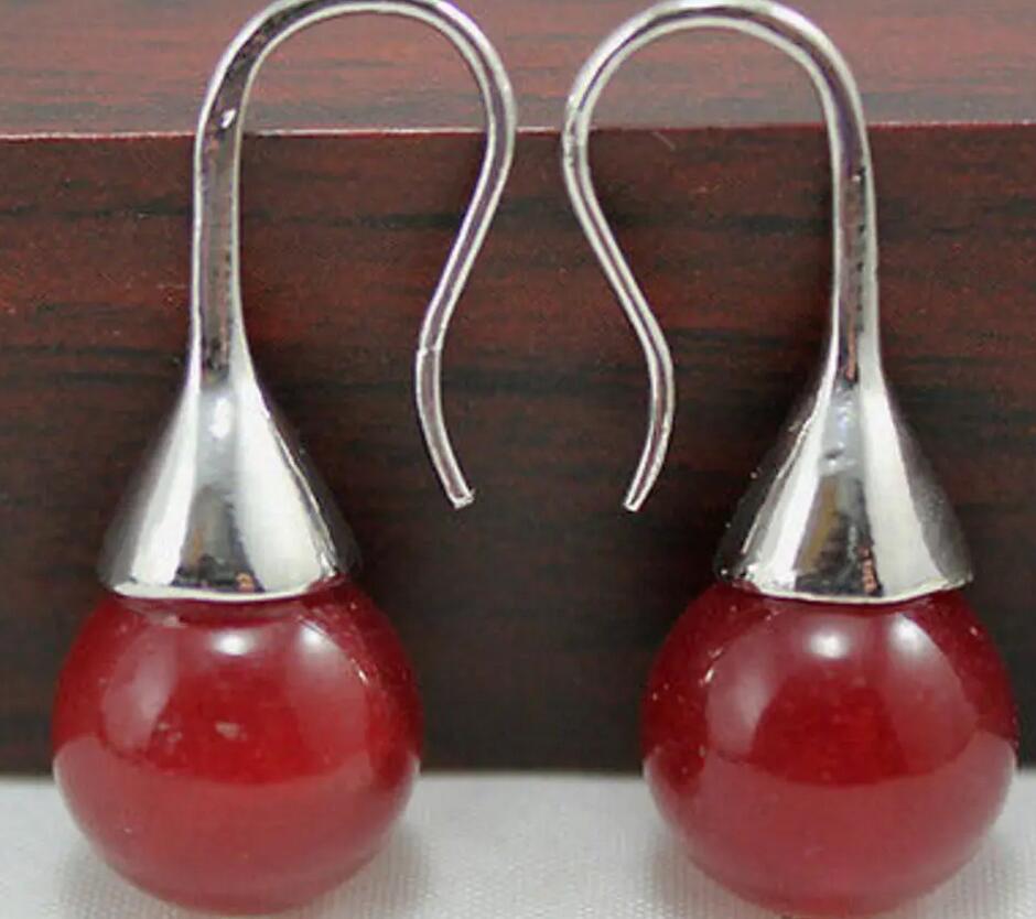 Серьги-крючки из красного нефрита 12 мм купить недорого — выгодные цены ...