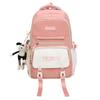 Women Contrast Color Stitching Backpack High School Students Schoolbag Men Large Capacity Backpack