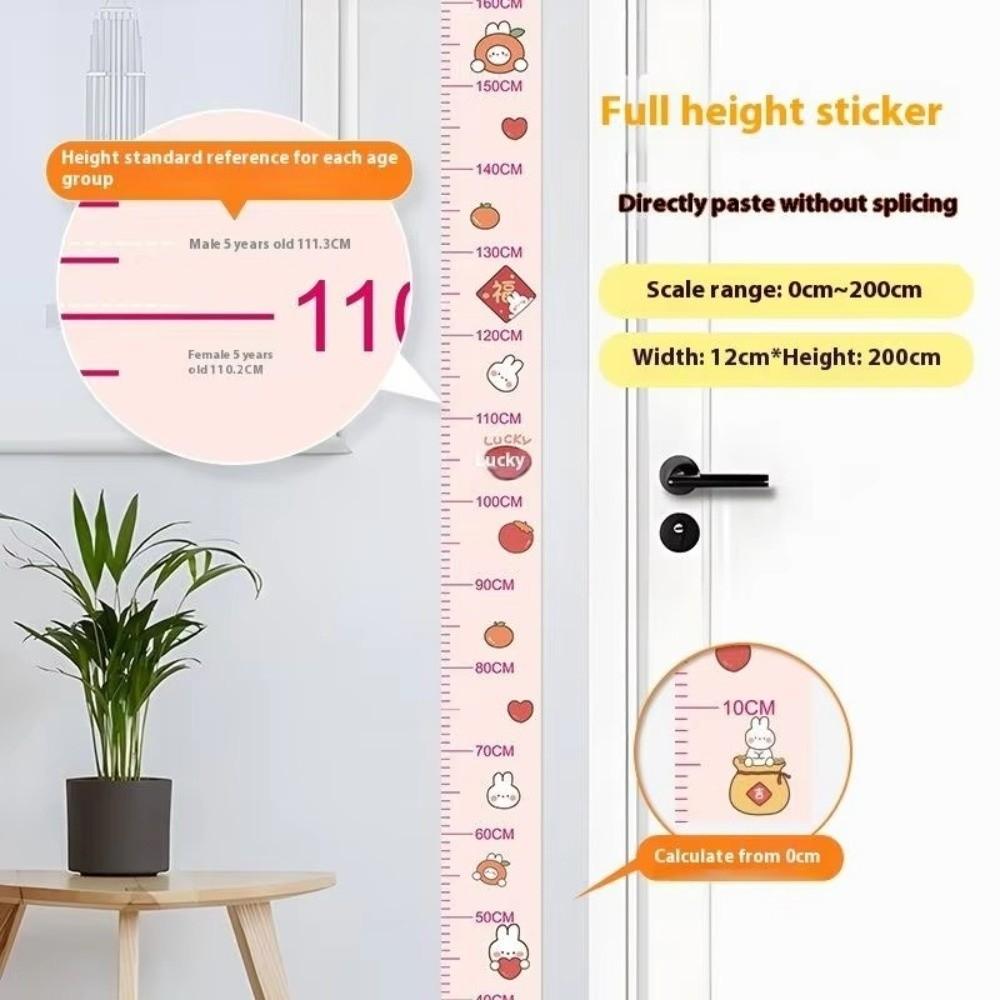 2M Height Child Growth Chart Waterproof Height Measuring Tape Height Measurement Sticker Home Use