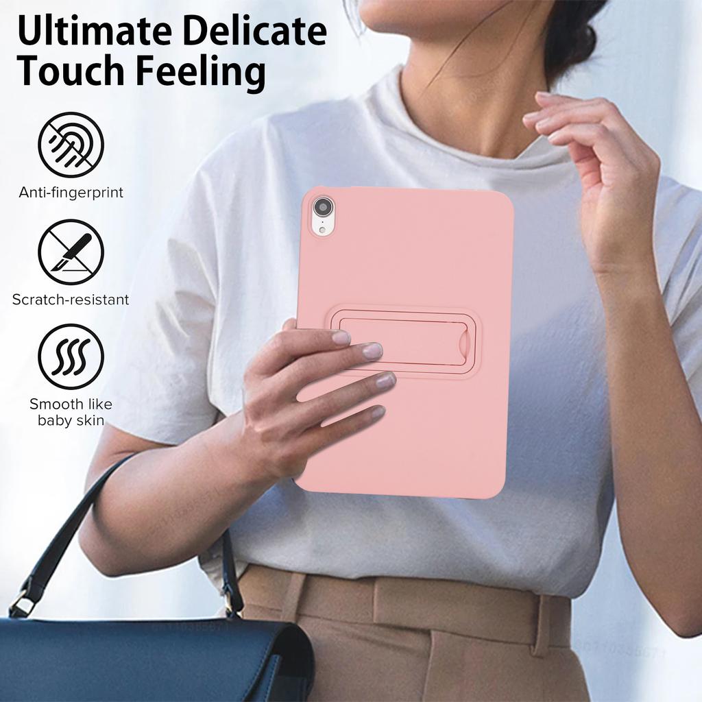 For iPad mini (2024)/(2021) Case TPU+PC Skin-Friendly Kickstand Tablet Cover