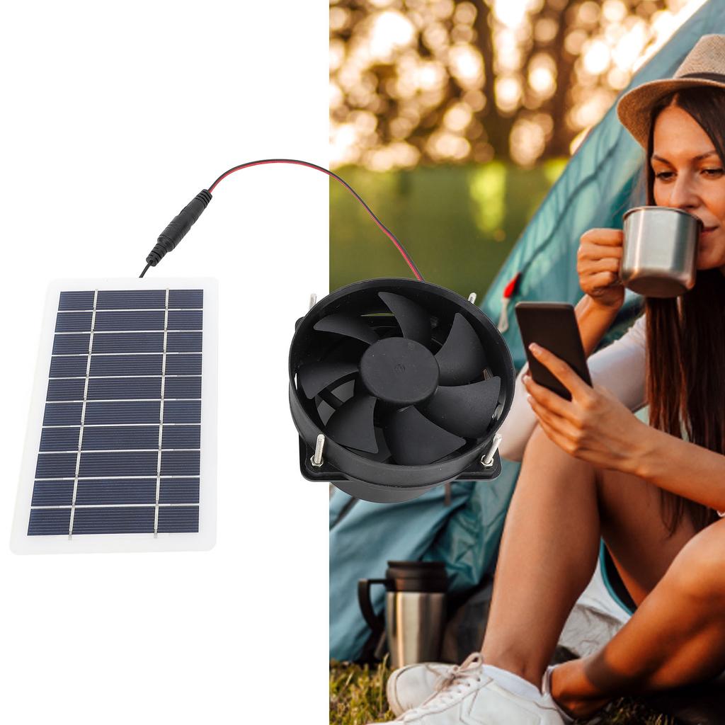 Solar Panel Power Fan Solar Panel Powered Fan Kit Portable Easy Installation Eco Friendly Efficient for Outdoor for Pet Houses