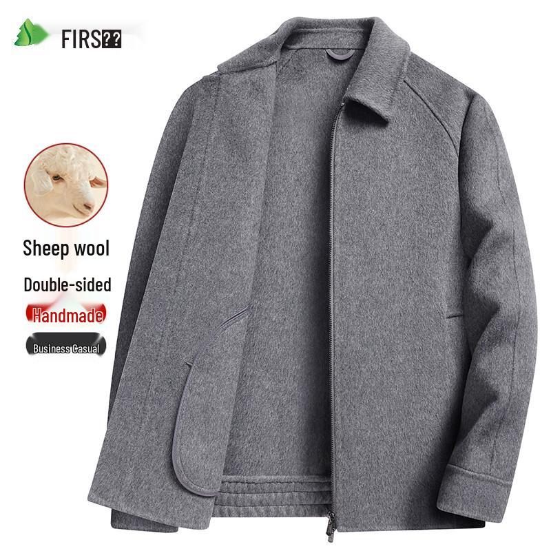 Shanshan Men's Sheep Wool Double-Faced Lapel Jacket