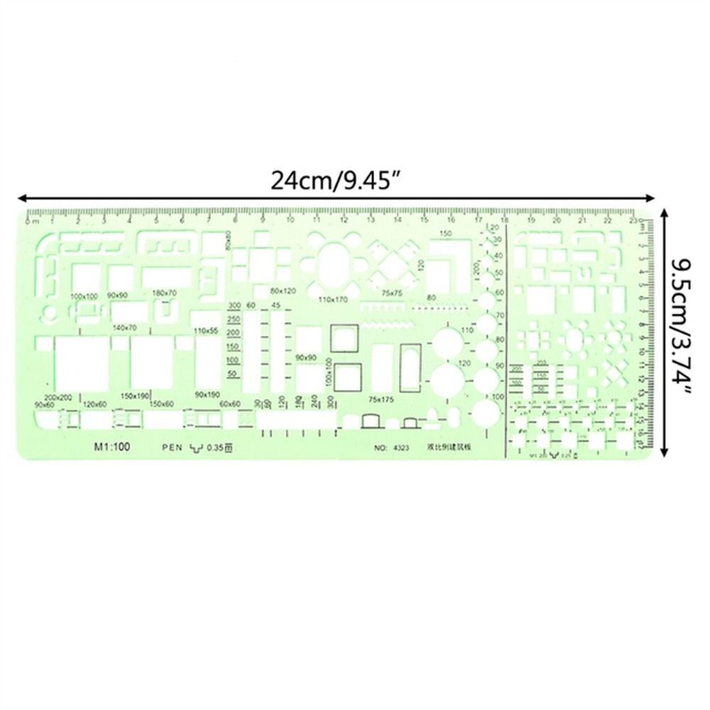Circles Green Measuring Tool Multi Shaped Curve Ruler Template Ruler Geometric Ruler Drawing Ruler