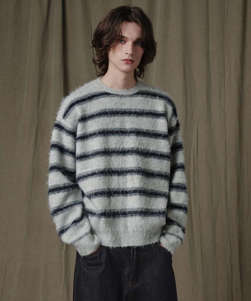 GLW Striped Brushed Knit Gray