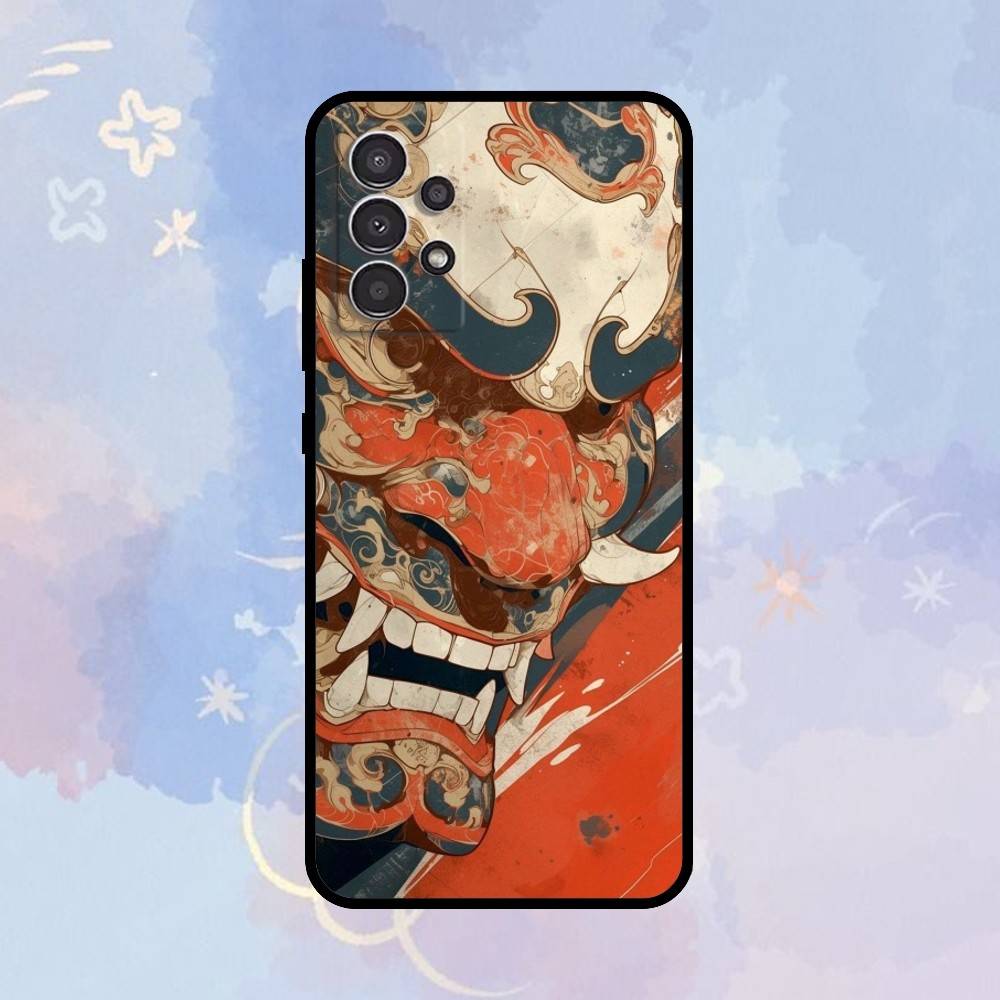 AAA Japan Ghost Face Samurai  Phone Case For Samsung Galaxy A73,A72,A71,A70,A53,A52,A51,Others Soft Black Cover Samsung a73 5g