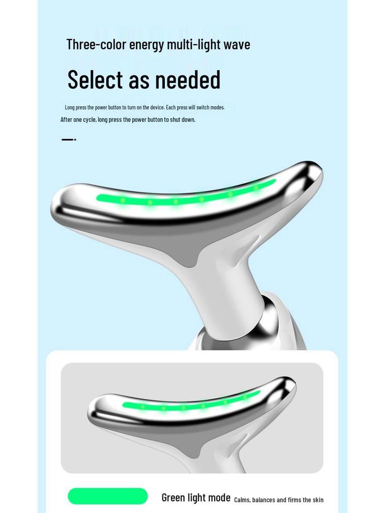 Tricolor Beauty Neck Device: Firms, Lifts, and Reduces Neck Lines and Nasolabial Folds with Care Massage and Protection