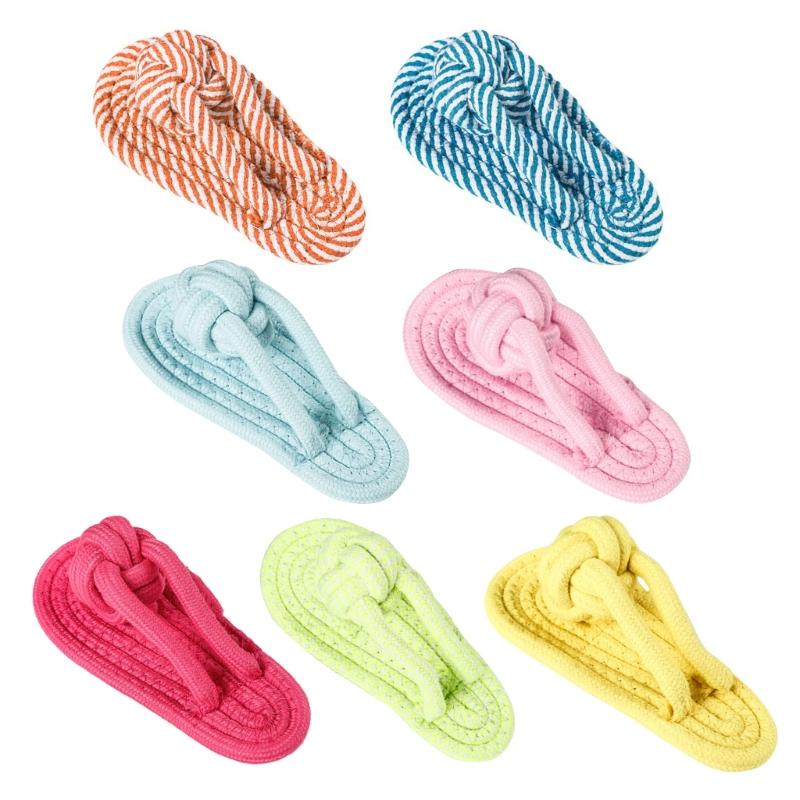 Cotton Rope Puppy Oral Toy Dogs Slippers Candy Color Shoes Shape Dog Accessories Small Medium-sized Dog Training Toy