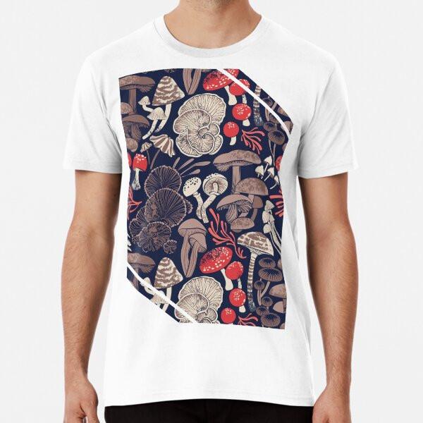 

Мистические грибы // фон полуночного синего цвета от S до 5XL Сделано в Австралии/США Футболка S