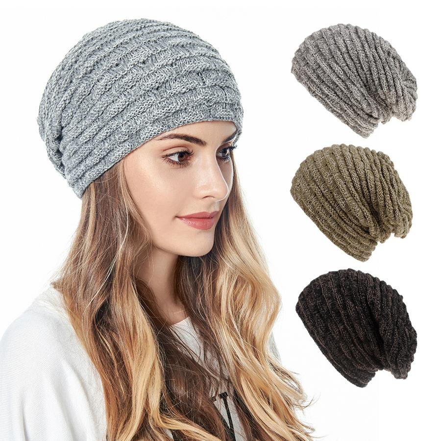 woMen's Winter Autumn New Style Knitted Beanie with Fleece Lining and Earflap Hat