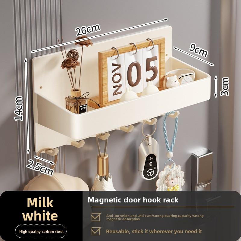 Magnetic Over Door Hook Rack With Antitheft Design For Entryway And Kitchen Storage