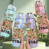 1PC Cute Capybara Animal 750ml Color Plastic Sports Water Bottle Leakproof Flip Straw Lid Suitable for Sports Office Home Use
