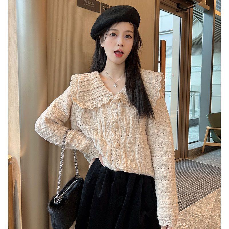 2024 French Doll Chic Knit Cardigan Sweater - Gentle Autumn/Winter Loose Fit