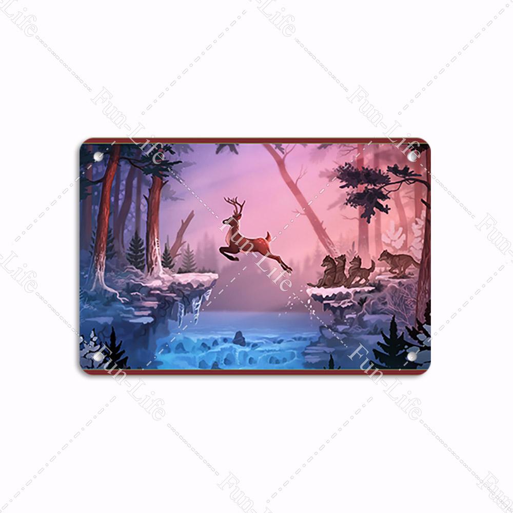 Forest Plate Poster Bird Vintage Home Decor Colorful Tree Retro Metal Tin Signs Pub Car Garage Wall Art Home Decor 20x30cm