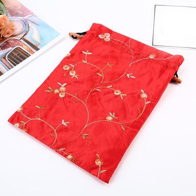 Embroidered Drawstring Cloth Bag - Chinese Classical Gauze Pouch for Clothing & Sachets